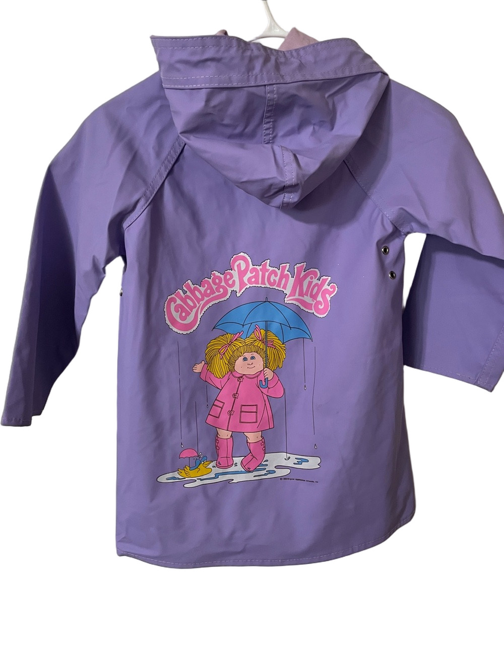 Vintage Cabbage Patch 1983 Purple Graphic Raincoat Size 5